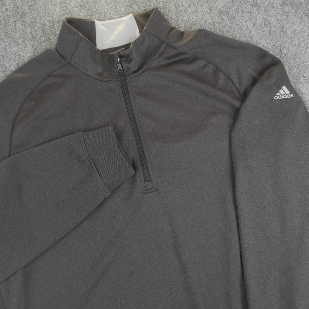 Adidas Golf Quarter Zip Pullover Mens Large Gray Performance Mock Neck RN 88387